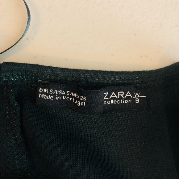 Zara Faux Leather Shift Black Dress V-Neck Short - Picture 6 of 6